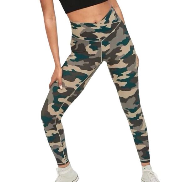 Aerie Offline Real Me Hi-Rise 7/8 Camo Cross Over Leggings - S N0383 - Picture 1 of 6